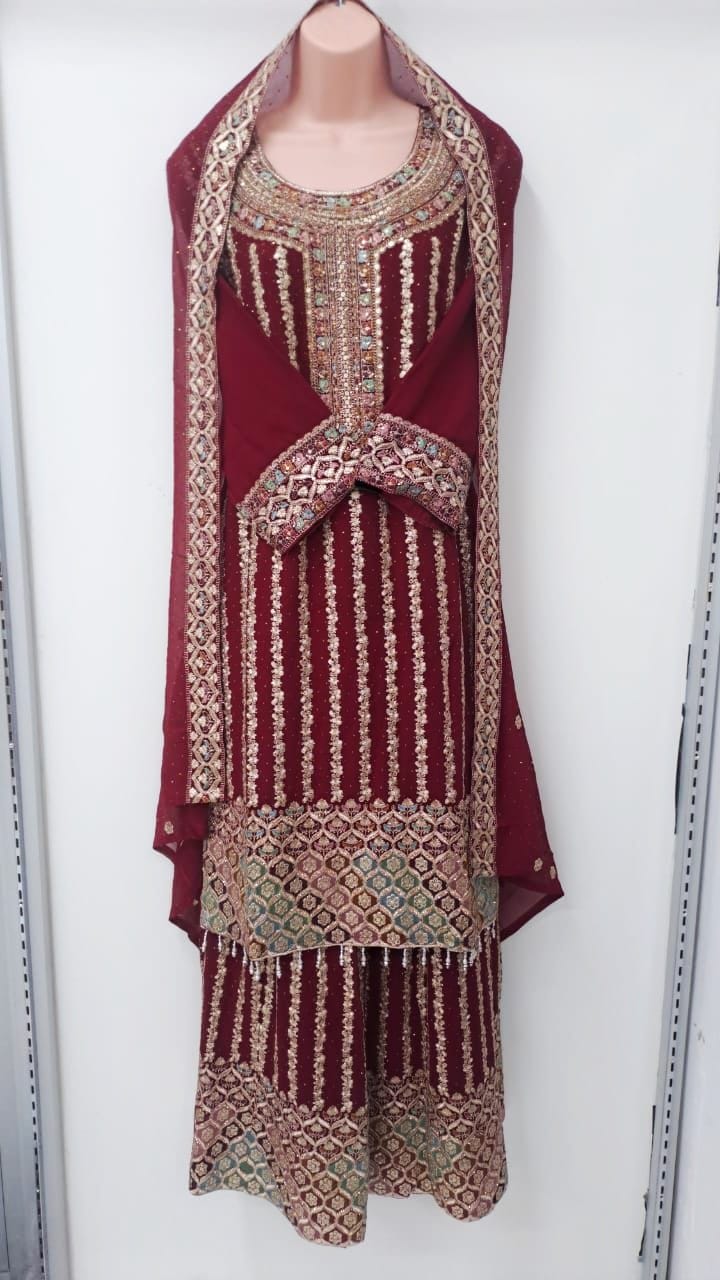 PASTEL MAJESTY HEAVY STONEWORK GARARA COUTURE SET