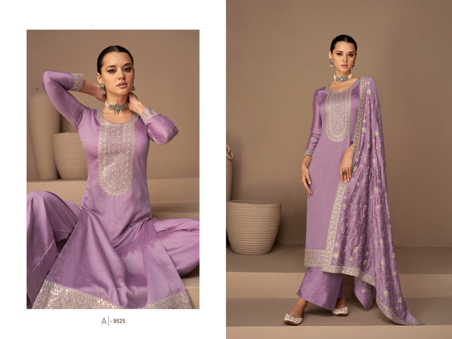 HEAVY VICHITRA WITH SEQUINS, EMBROIDER