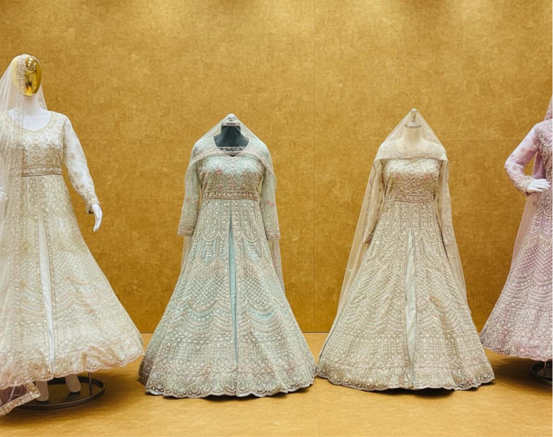 DESIVOGUERS SPECIAL ANARKALI STYLE BRIDAL PREMIUM FROCK