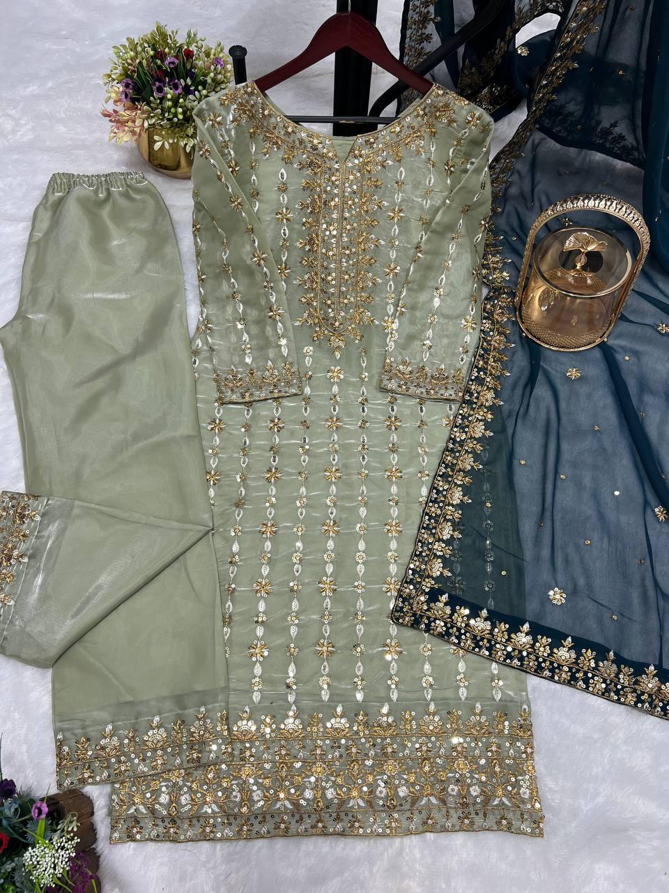 STYLISH KURTI BOTTOM AND DUPPATTA