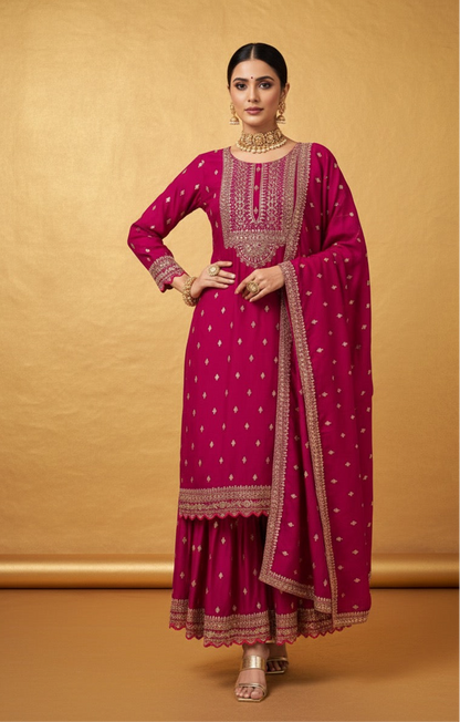 Party Wear Look Fancy Top-Dupatta and Fully