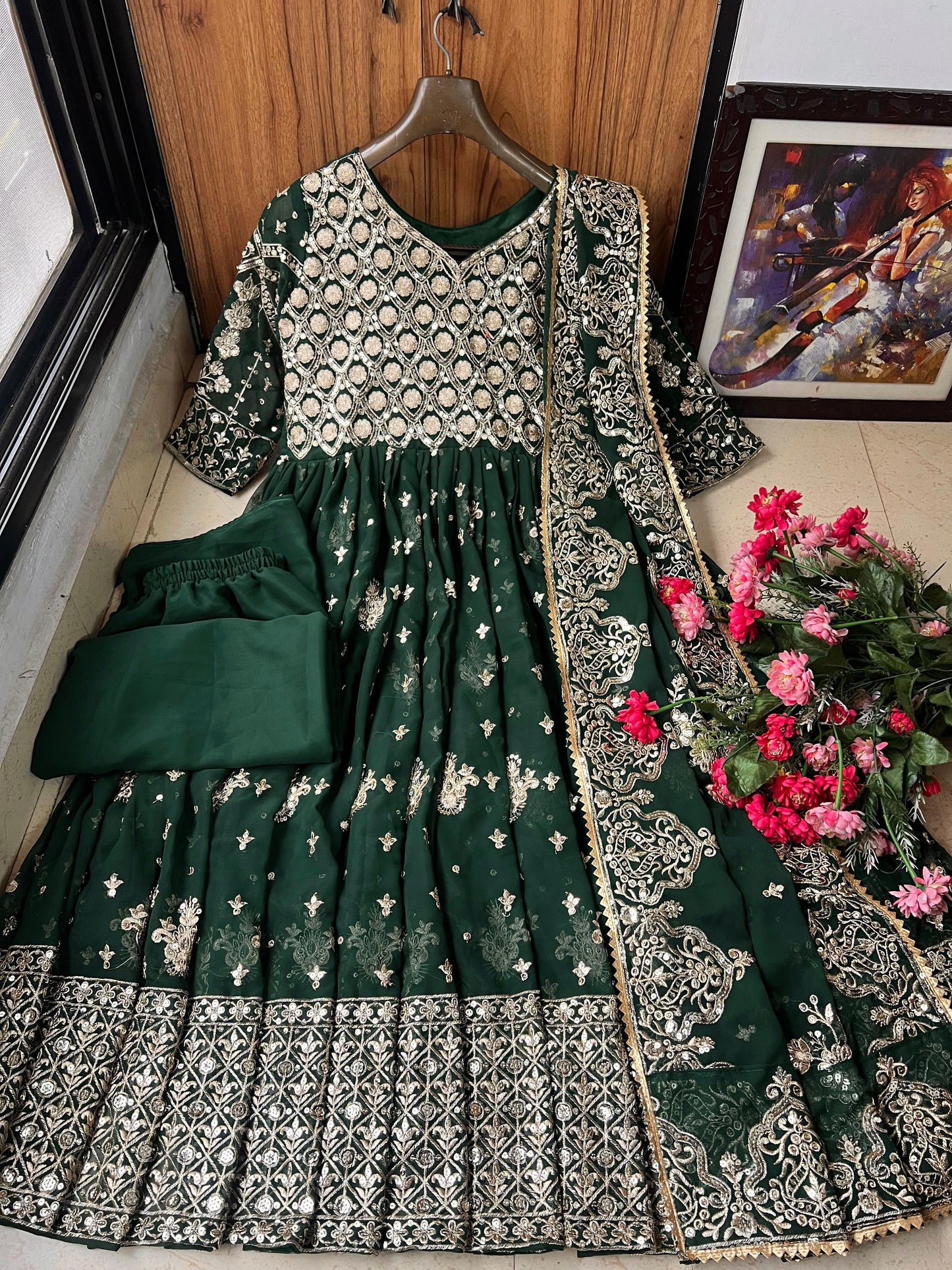 premium Anarkali-style outfit crafted