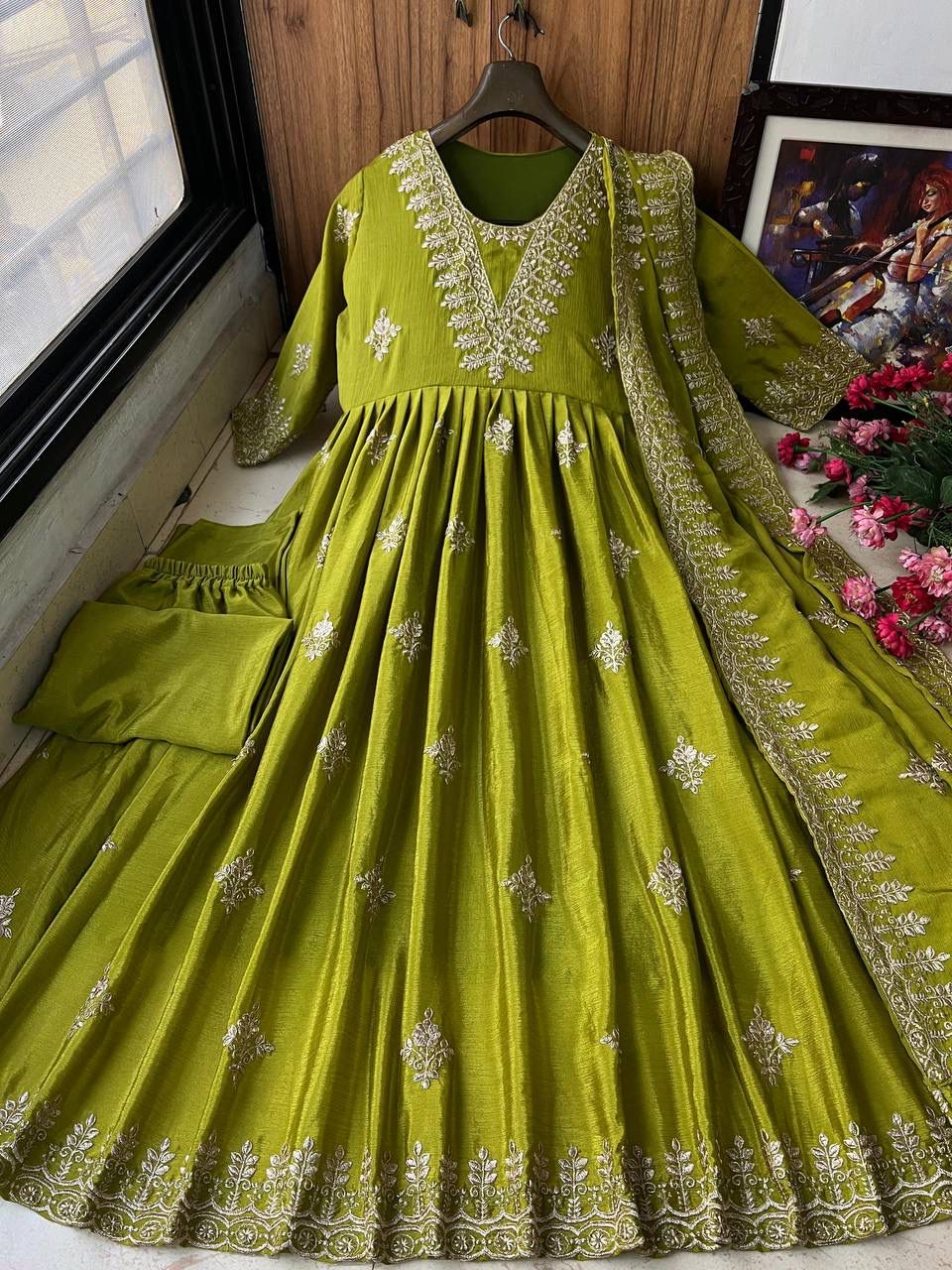 PREMIUM DESIGNER EMBROIDERED GOWN SET