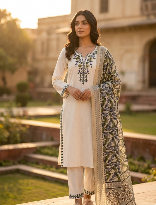 VIRAAYA EMBROIDERED TRIO