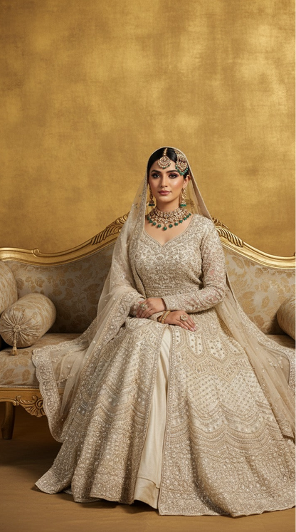 DESIVOGUERS SPECIAL ANARKALI STYLE BRIDAL PREMIUM FROCK