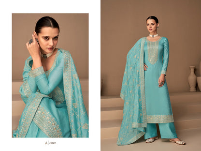HEAVY VICHITRA WITH SEQUINS, EMBROIDER