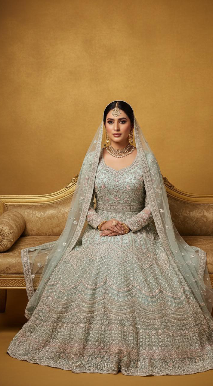 DESIVOGUERS SPECIAL ANARKALI STYLE BRIDAL PREMIUM FROCK