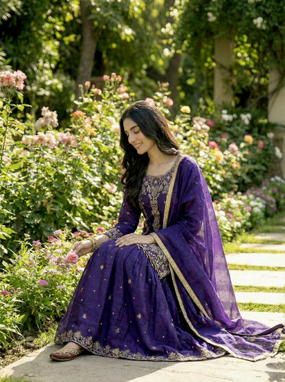 SILK EMBROIDERED READY-TO-WEAR SHARARA SET