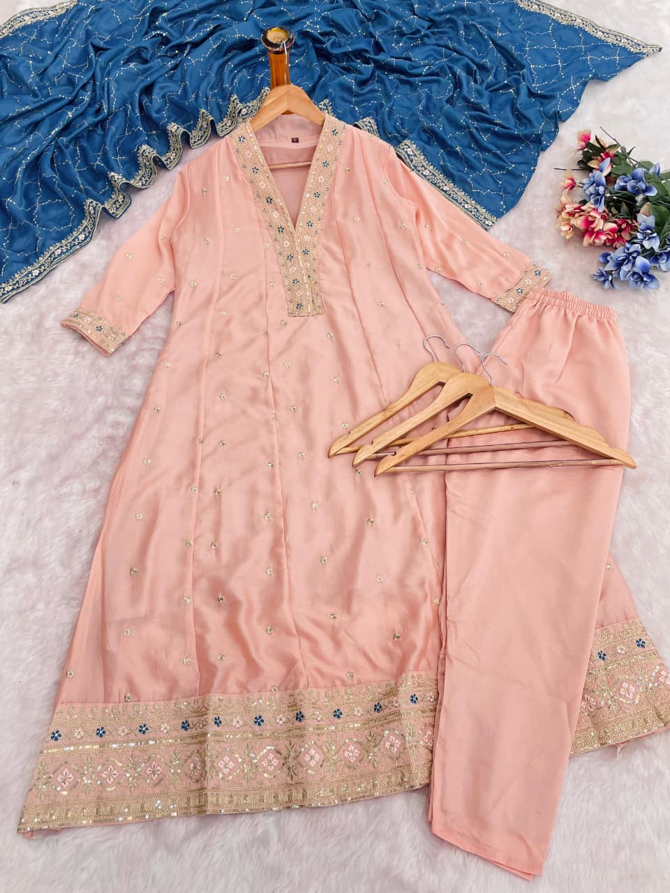 ANARKALI DESIGNER KURTI PANT SET