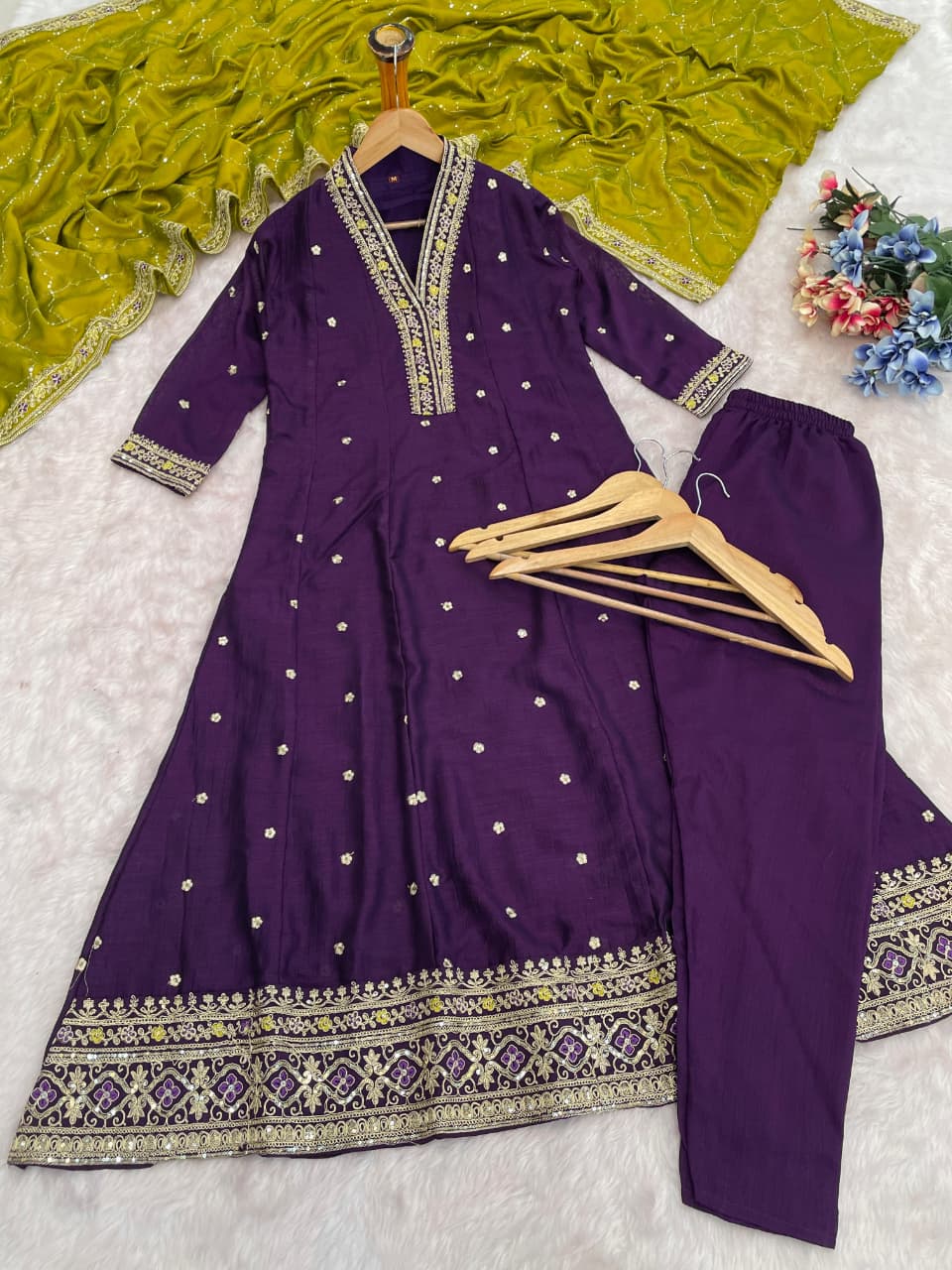 ANARKALI DESIGNER KURTI PANT SET