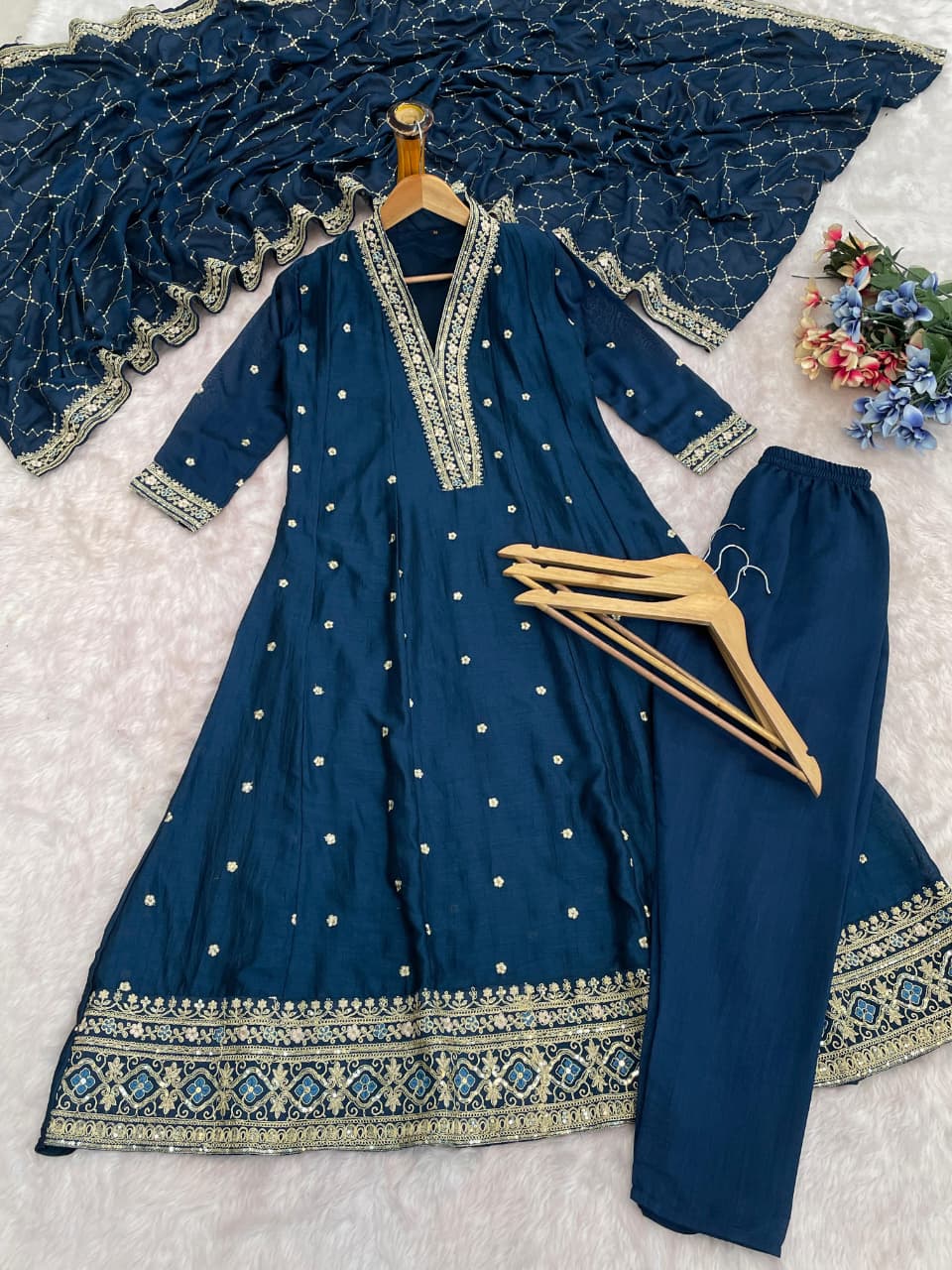 ANARKALI DESIGNER KURTI PANT SET
