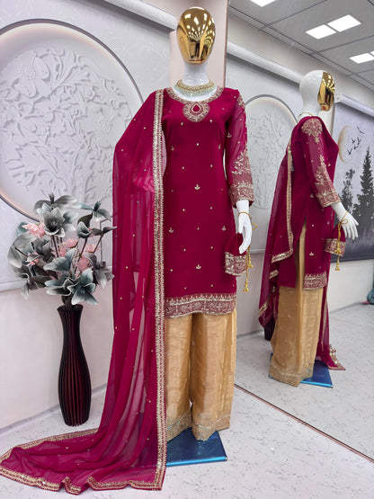 PREMIUM EMBROIDERED PARTY WEAR & COMPLIMENTARY HANDBAG