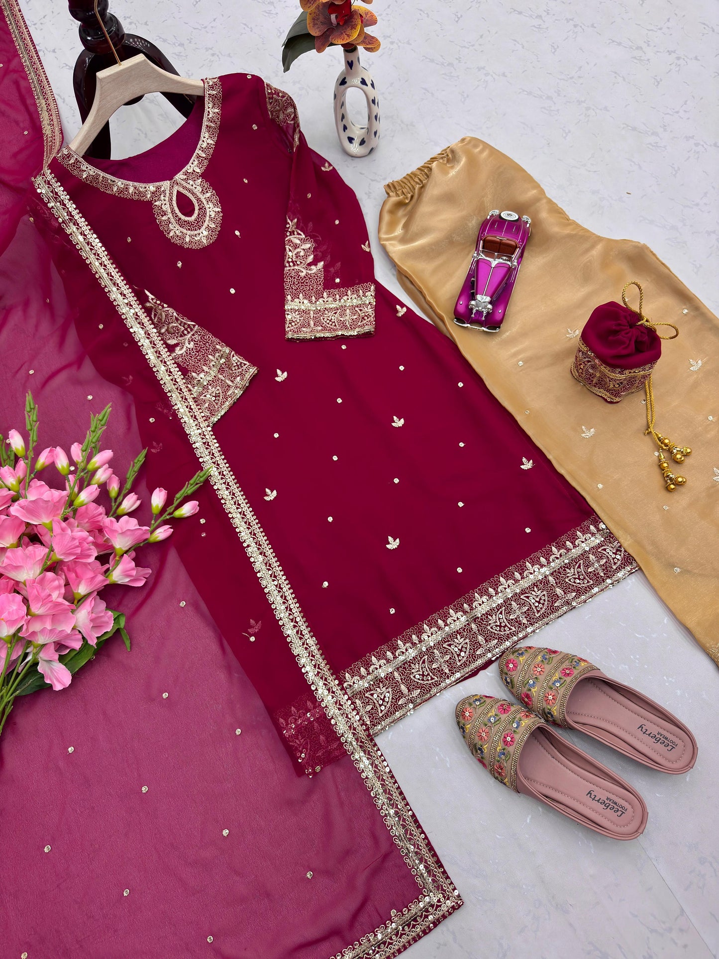 PREMIUM EMBROIDERED PARTY WEAR & COMPLIMENTARY HANDBAG