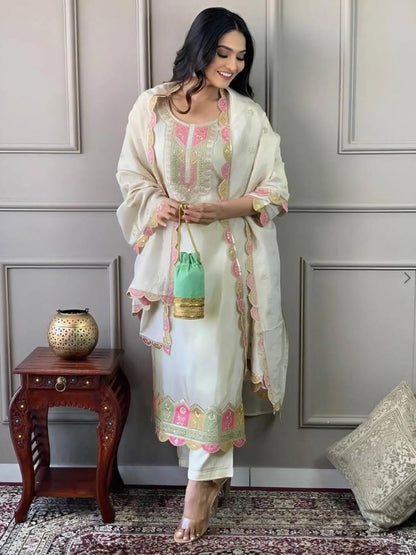 HEAVY EMBROIDERED DESIGNER FESTIVE WEAR SET