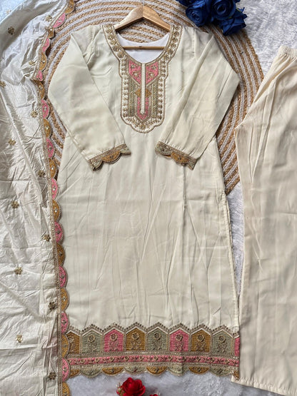 HEAVY EMBROIDERED DESIGNER FESTIVE WEAR SET