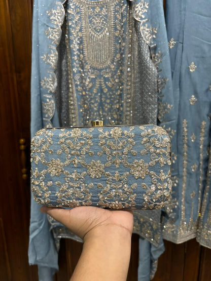 MEHERUNISA ROYAL GARARA SET WITH PURSE