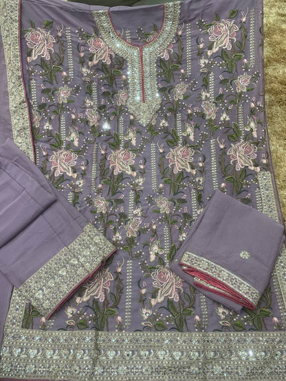 GULKAYRA 7478 – LUXURY EMBROIDERED CHINON & SILK ENSEMBLE