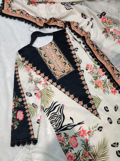 MUSLIN COTTON DIGITAL PRINT SUIT SET WITH DUPATTA