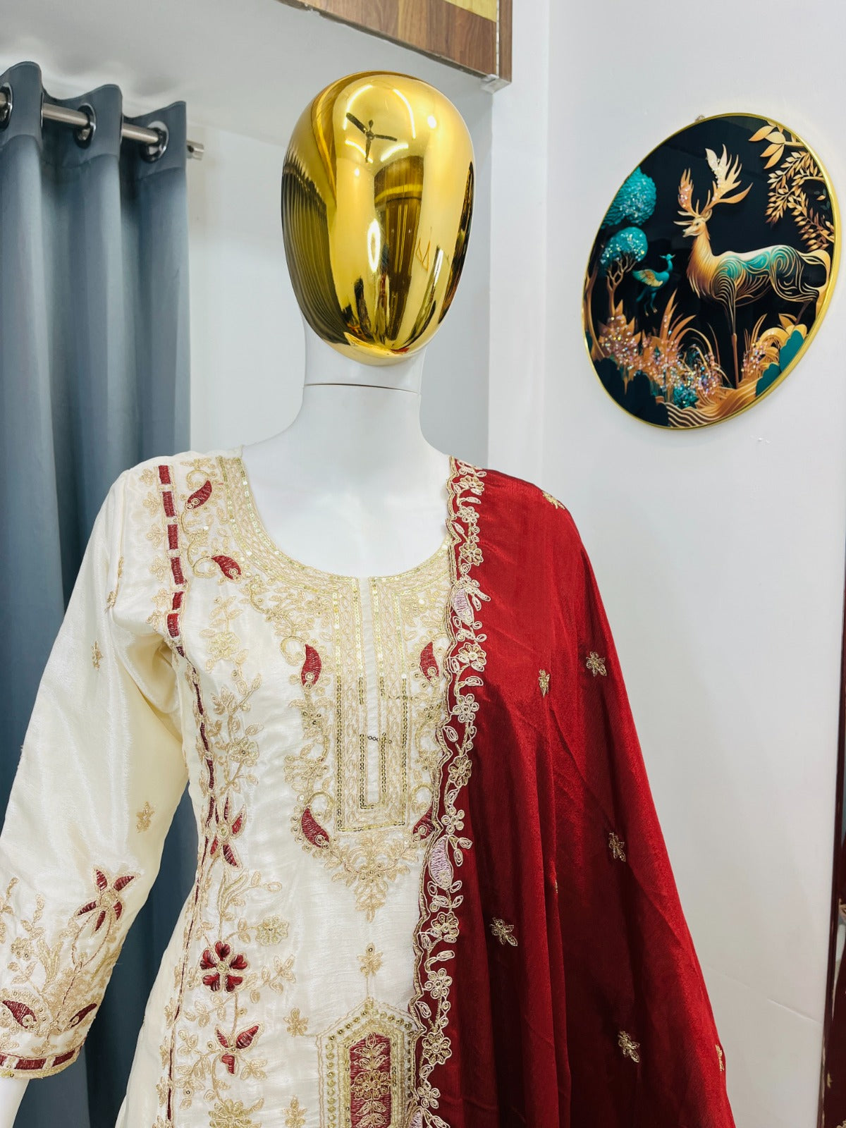 PREMIUM SEQUENCE EMBROIDERY CHINON SILK SET