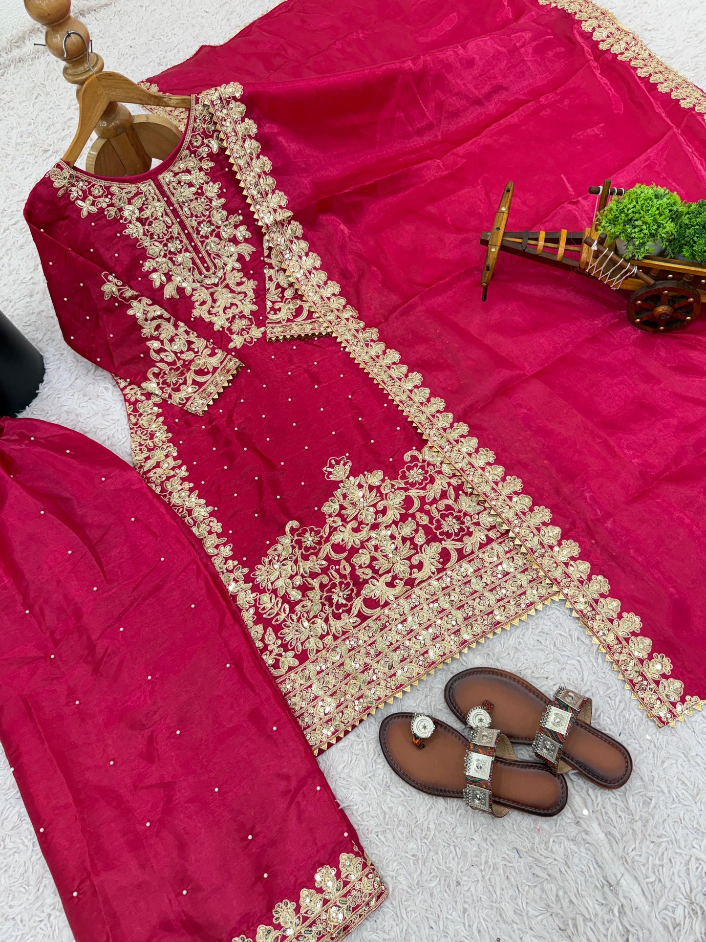 ROYAL GMY SILK EMBROIDERED CODING SEQUENCE CO-ORD SET WITH DUPATTA