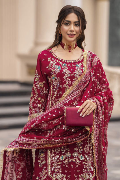 Royal Heritage Embroidered Georgette Ensemble