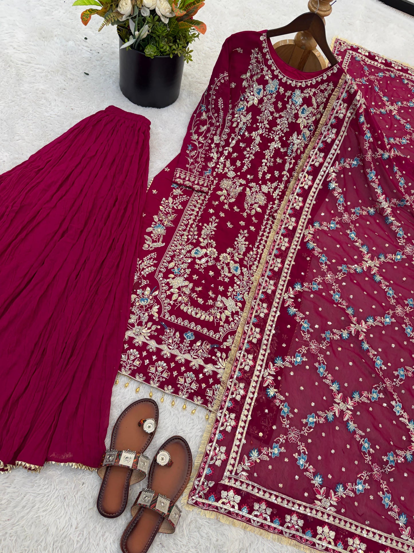 Royal Heritage Embroidered Georgette Ensemble