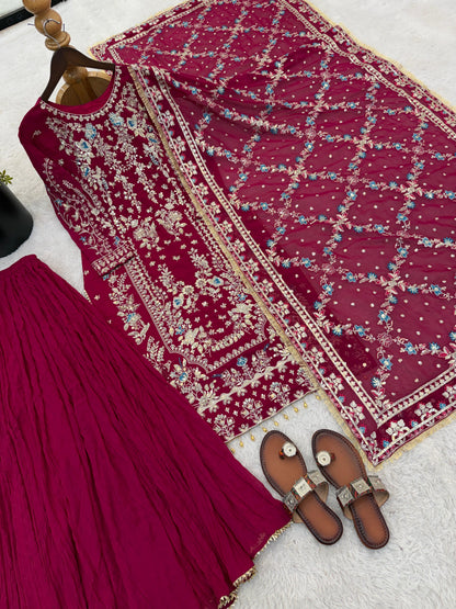 Royal Heritage Embroidered Georgette Ensemble