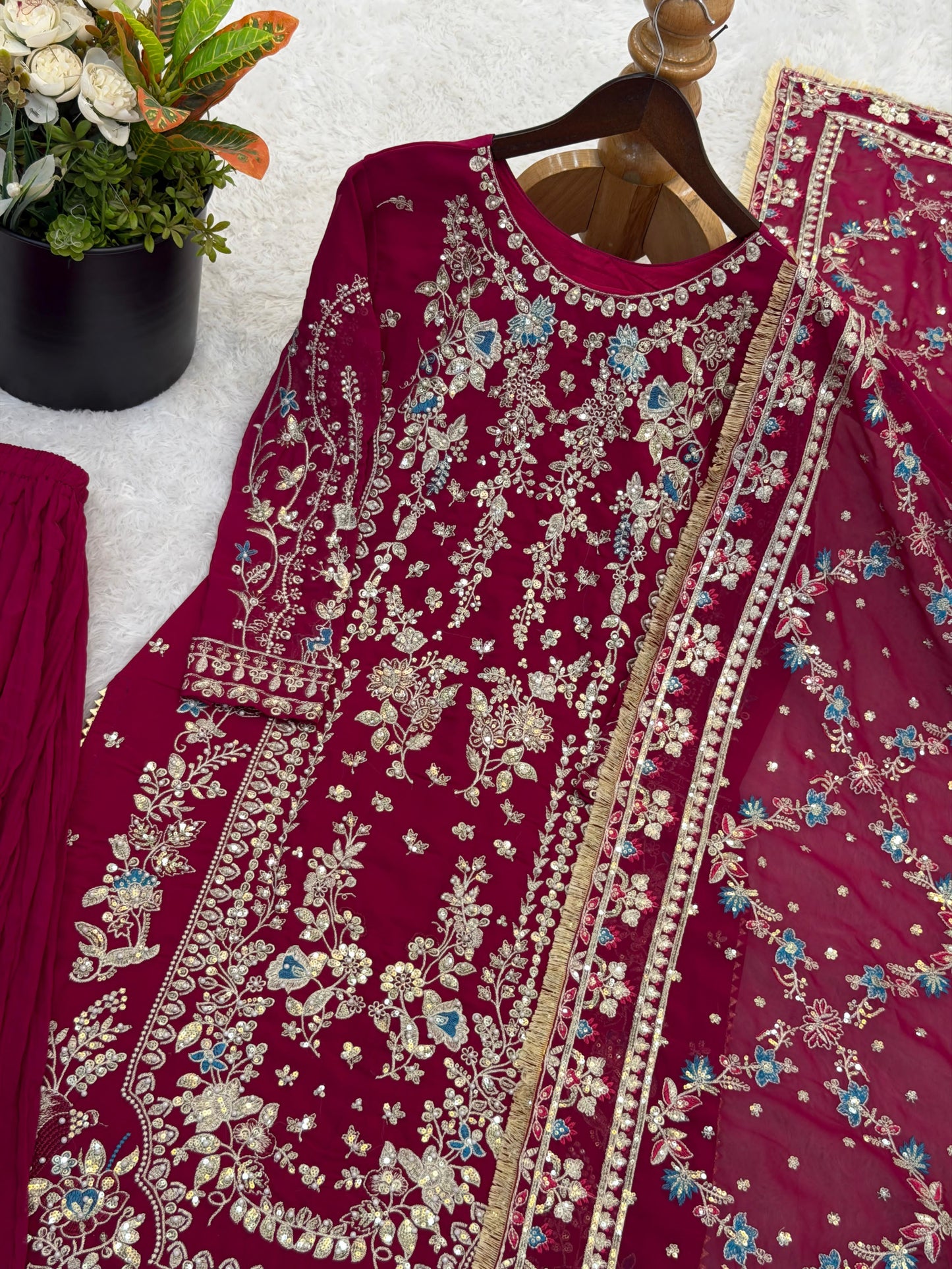 Royal Heritage Embroidered Georgette Ensemble