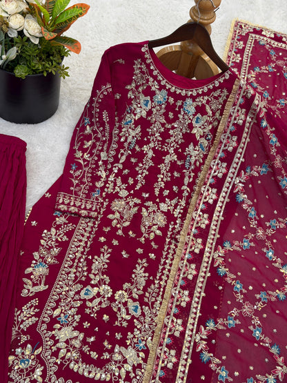 Royal Heritage Embroidered Georgette Ensemble