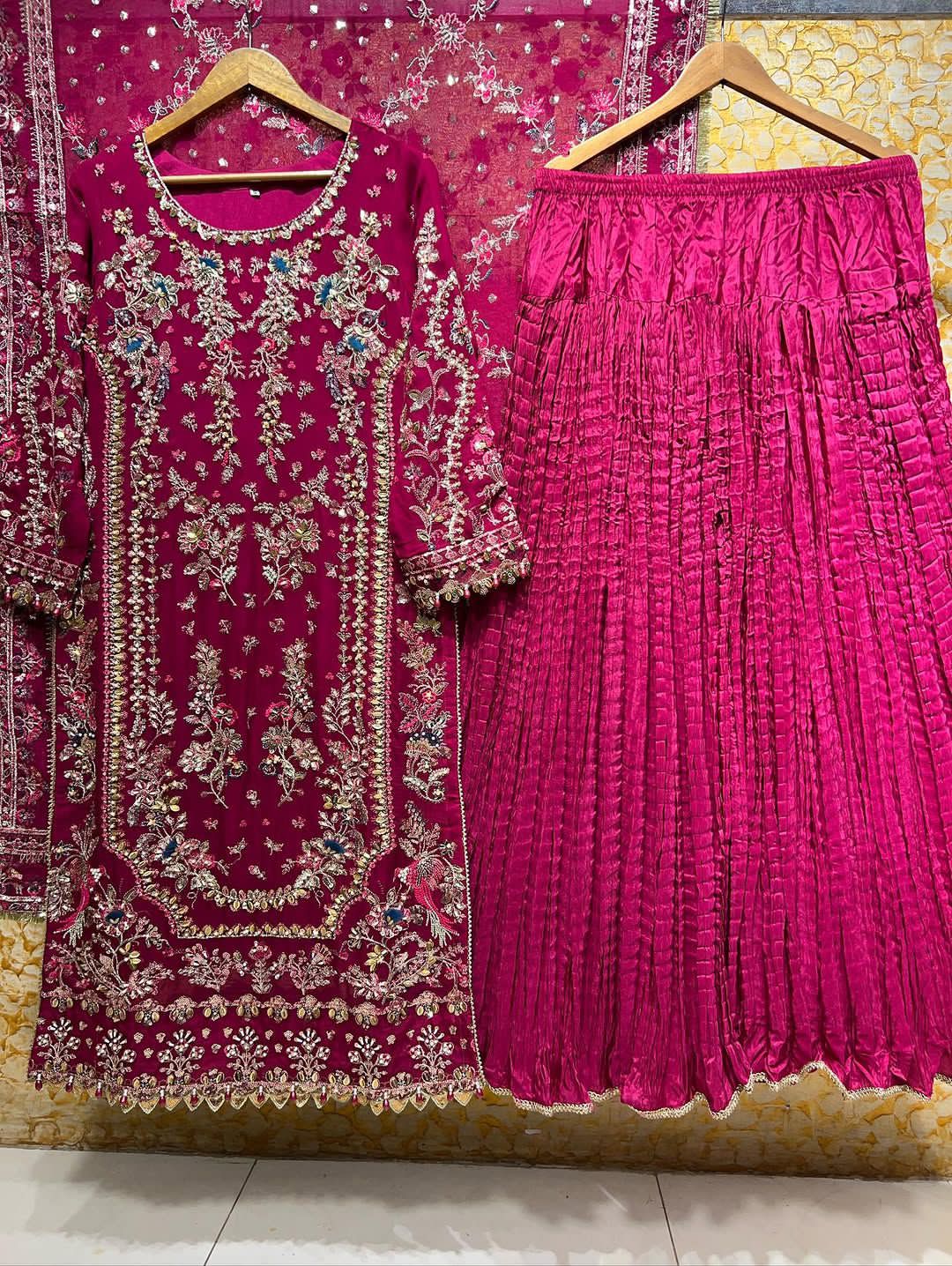 Royal Heritage Embroidered Georgette Ensemble