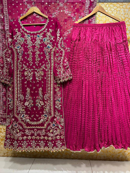 Royal Heritage Embroidered Georgette Ensemble