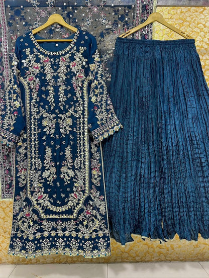 Royal Heritage Embroidered Georgette Ensemble