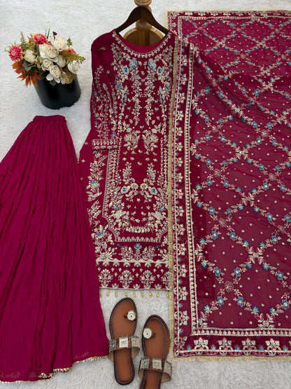 Royal Heritage Embroidered Georgette Ensemble