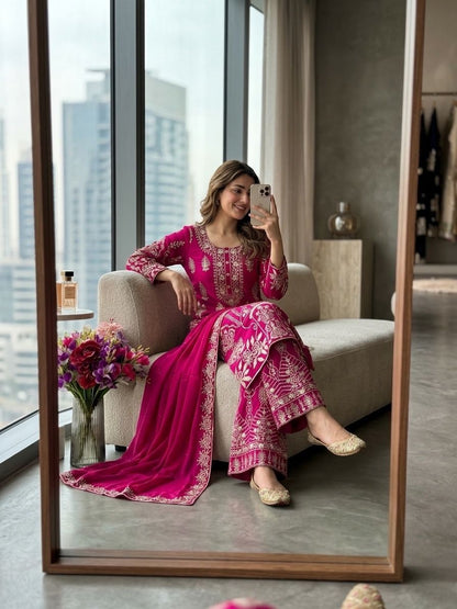Royal Elegance Cp Vicitra Silk Sharara Set