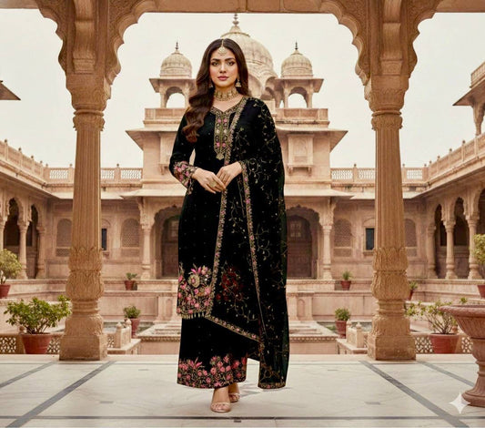 DESIGNER EID SPECIAL HEAVY EMBROIDERED GEORGETTE 3 PIECE SUIT SET