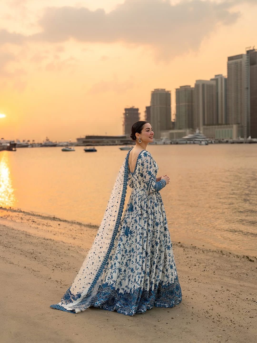 PREMIUM GEORGETTE EMBROIDERED GOWN SET FOR WOMEN WITH DUPATTA AND BOTTOM