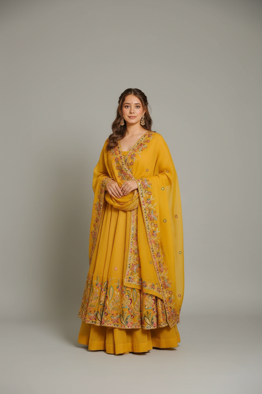 ELEGANT EMBROIDERED ANARKALI SET FOR FESTIVE