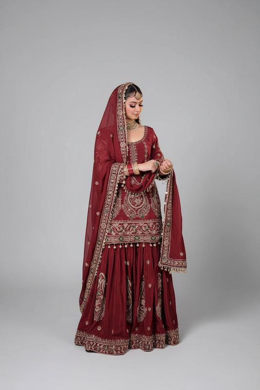 DESIGNER PARTY WEAR FAUX GEORGETTE TOP PLAZZO & DUPATTA SET
