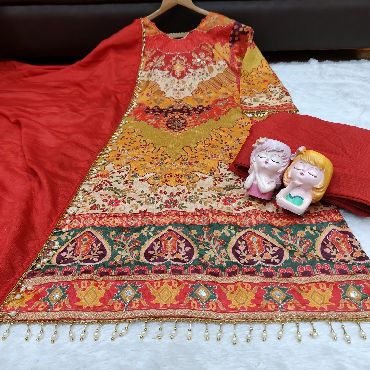 KALAMKARI CHINON SILK SHARARA SET