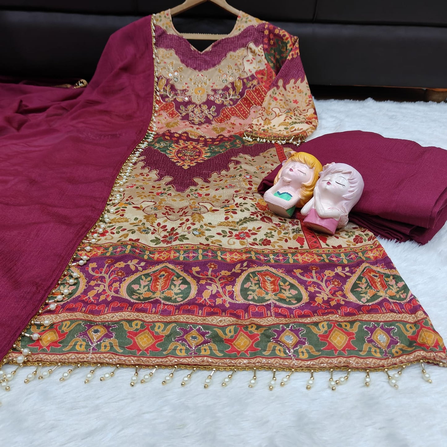 KALAMKARI CHINON SILK SHARARA SET