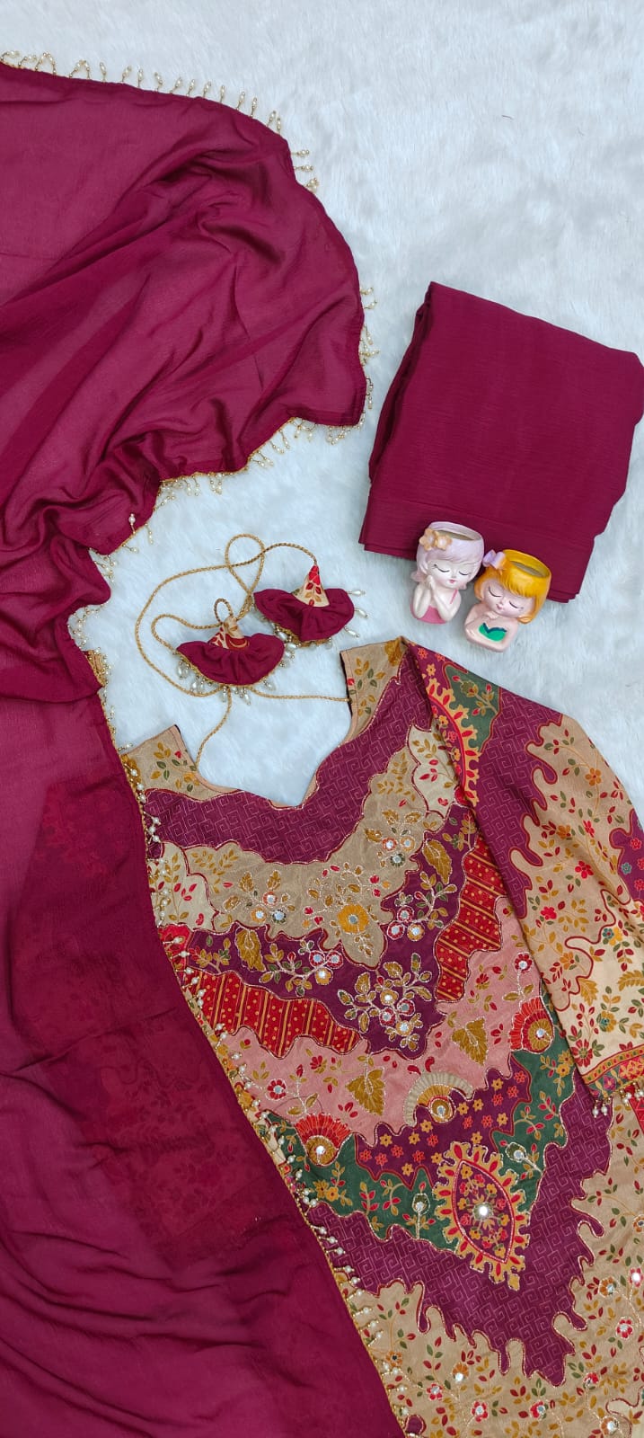 KALAMKARI CHINON SILK SHARARA SET