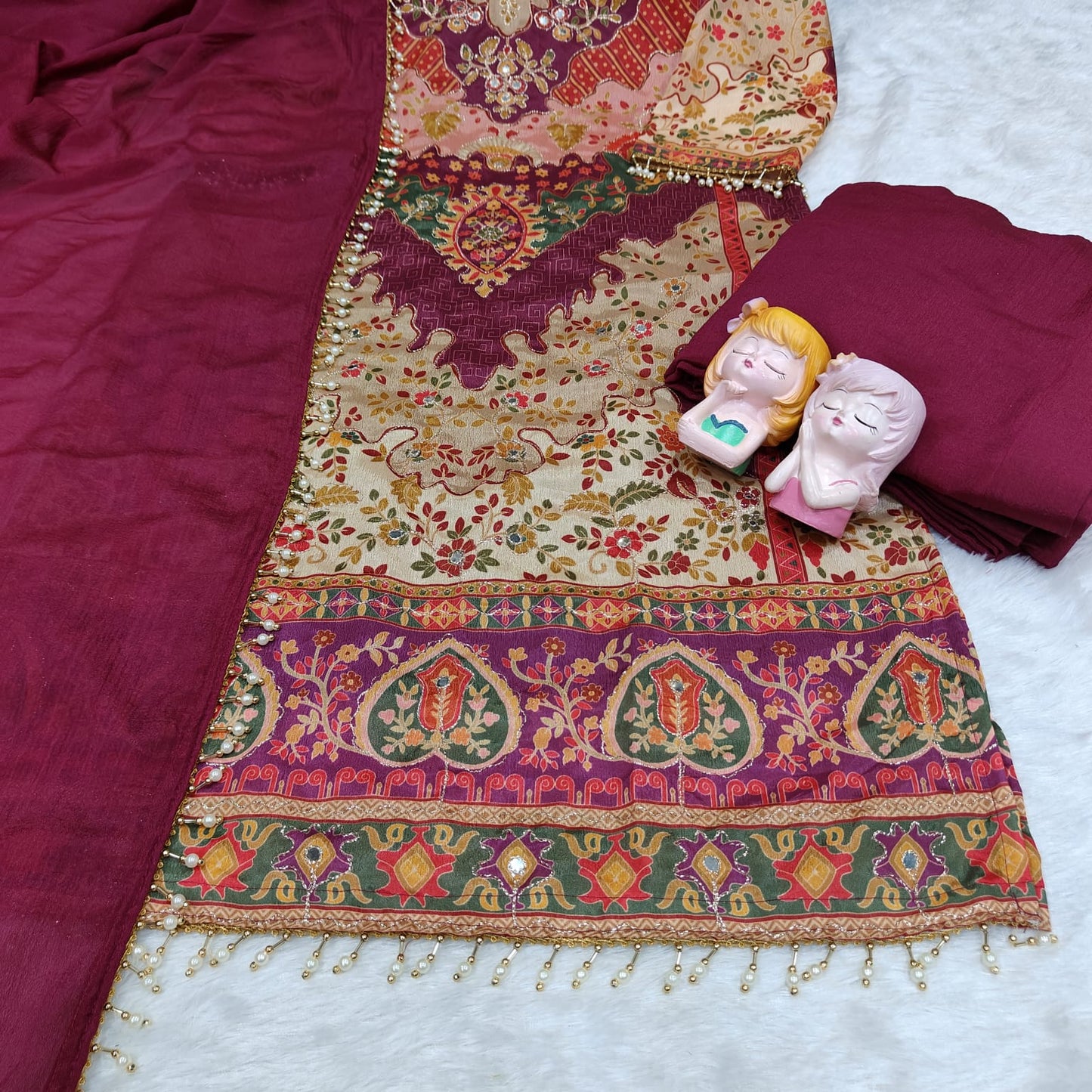 KALAMKARI CHINON SILK SHARARA SET