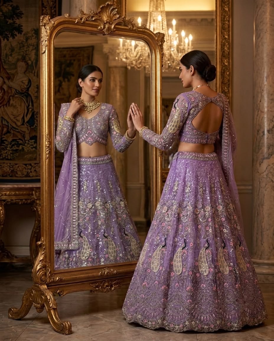 LAVENDER LILLY HEAVY LEHENGA