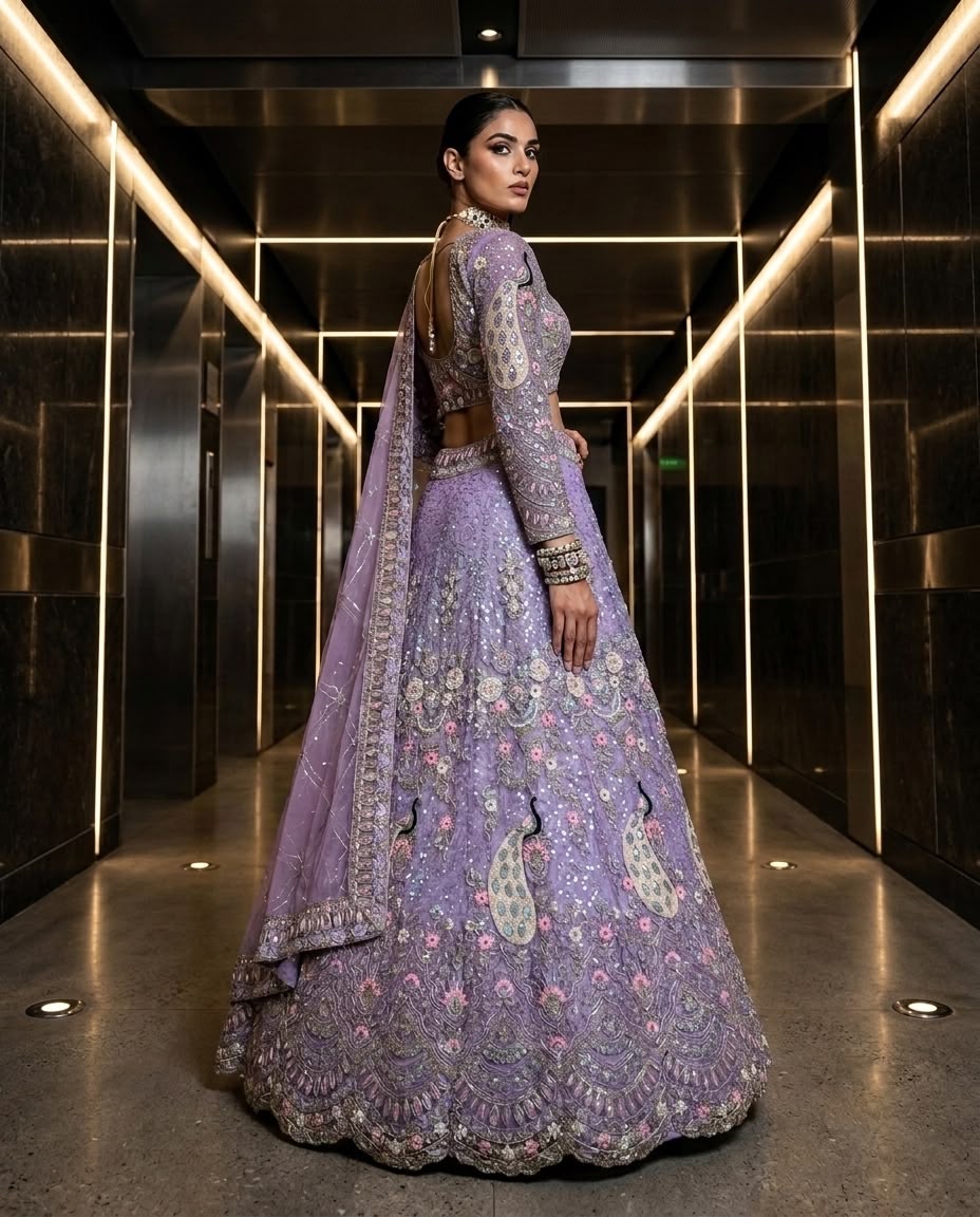 LAVENDER LILLY HEAVY LEHENGA