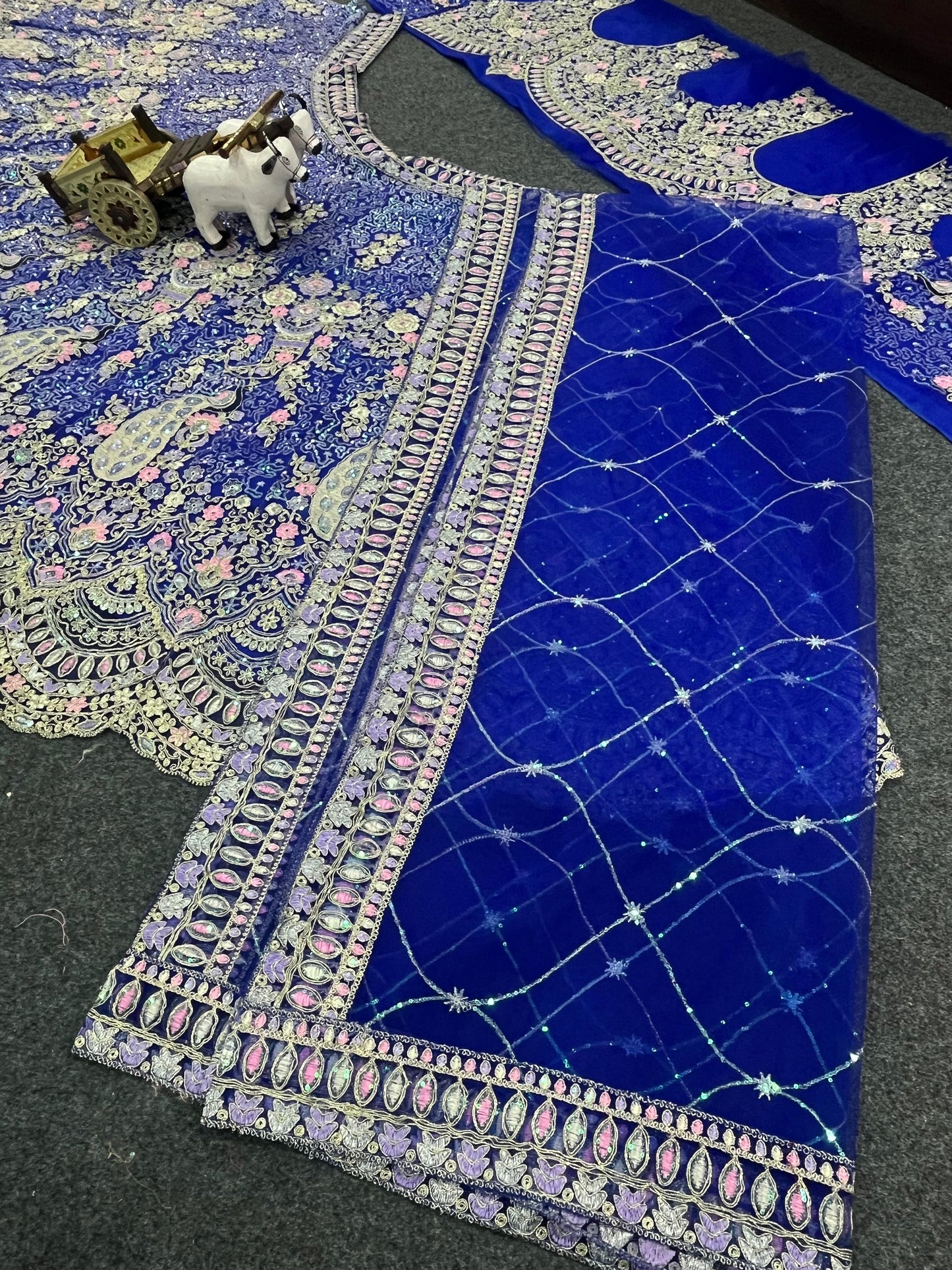 BLUE FLARED LEHENGA SET — BUTTERFLY NET CANVAS LAYERS