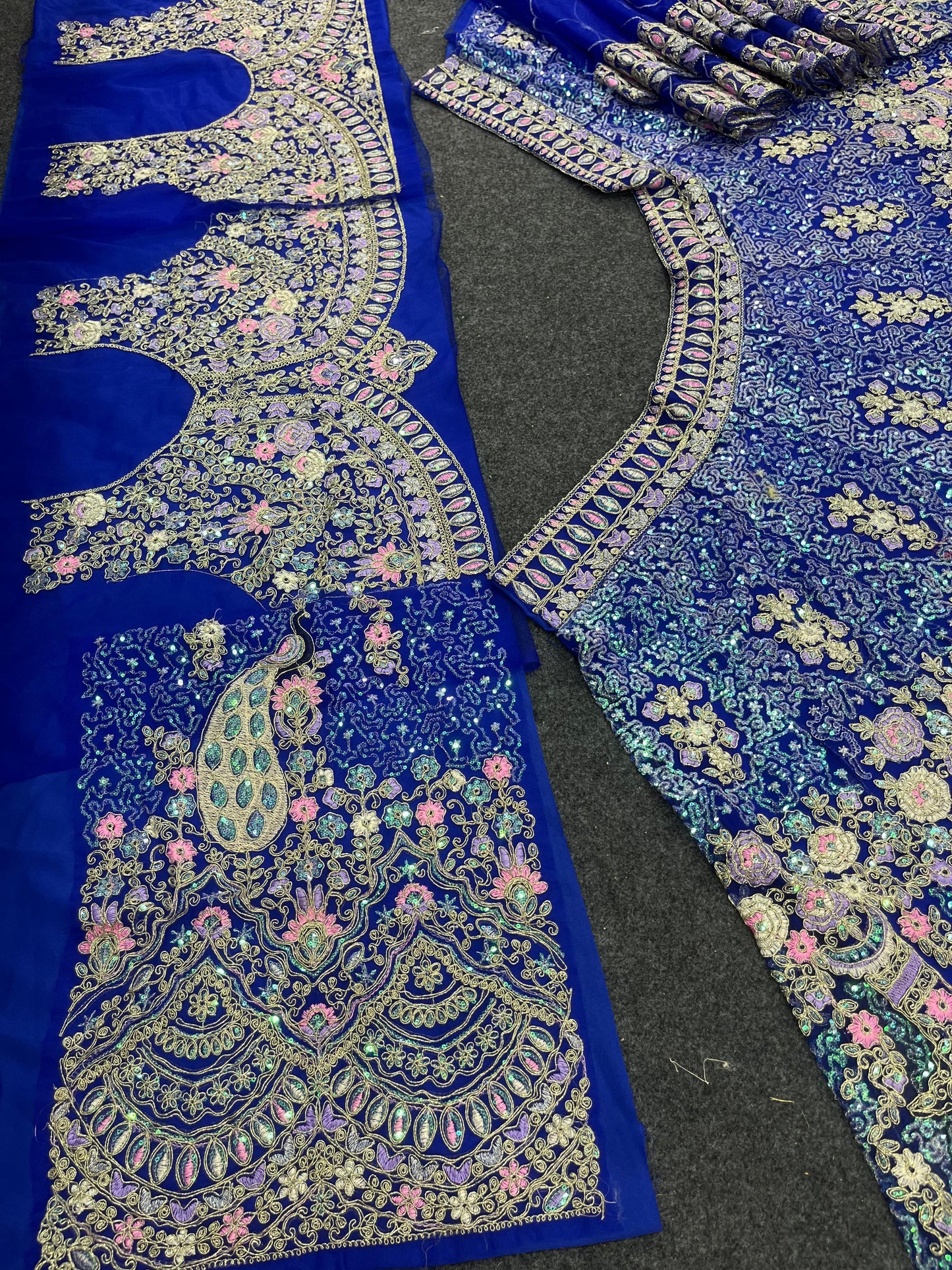 BLUE FLARED LEHENGA SET — BUTTERFLY NET CANVAS LAYERS