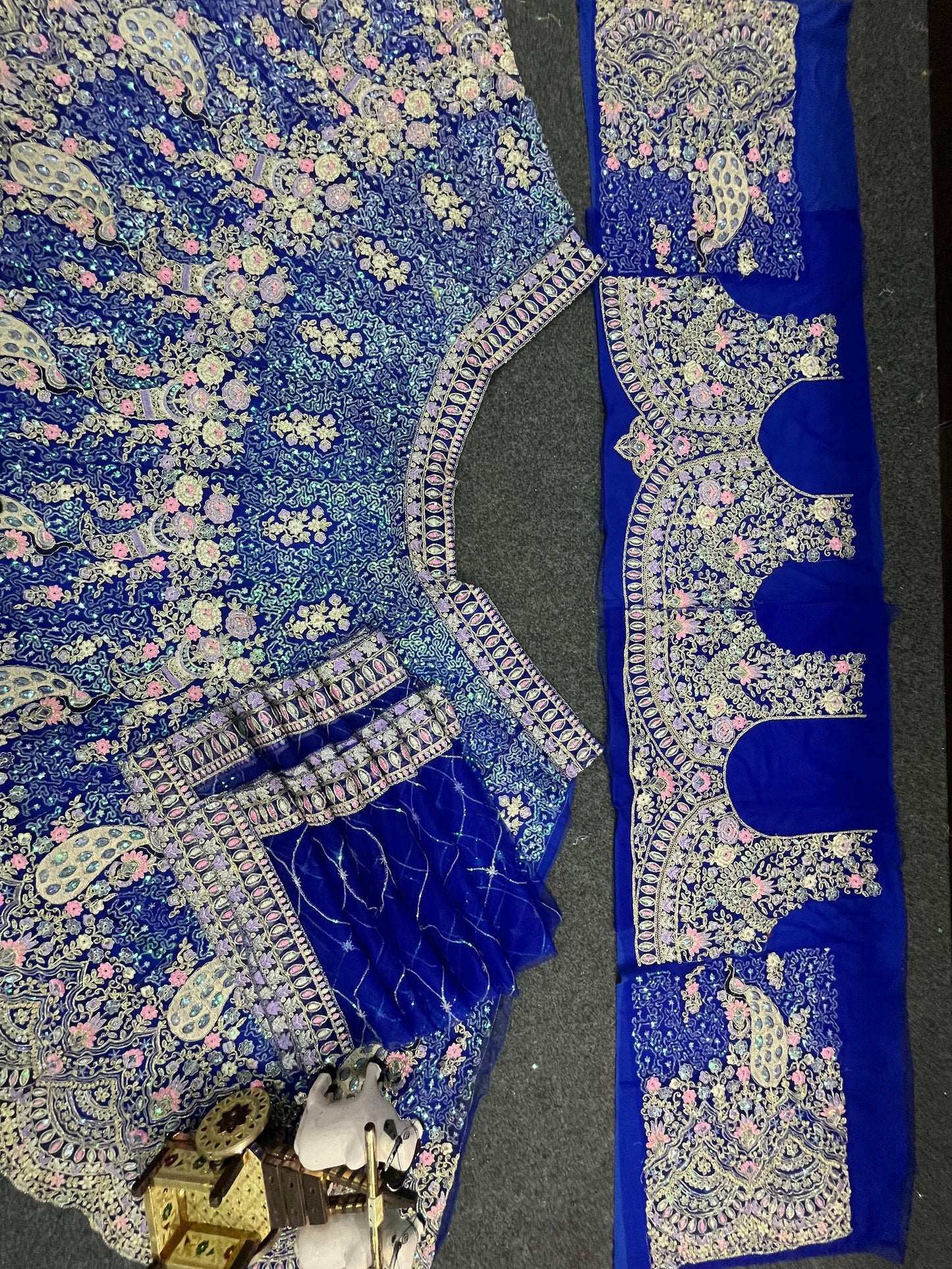 BLUE FLARED LEHENGA SET — BUTTERFLY NET CANVAS LAYERS
