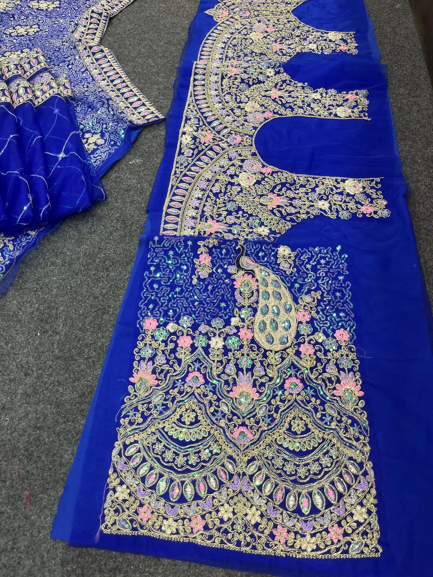 BLUE FLARED LEHENGA SET — BUTTERFLY NET CANVAS LAYERS