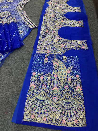 BLUE FLARED LEHENGA SET — BUTTERFLY NET CANVAS LAYERS