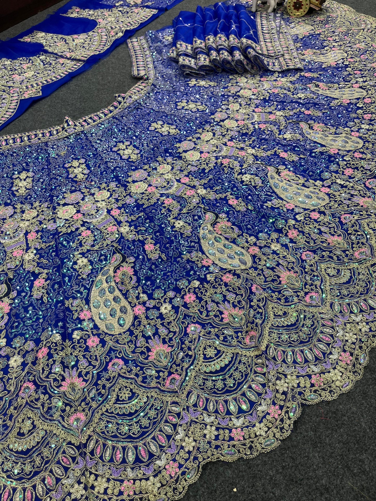 BLUE FLARED LEHENGA SET — BUTTERFLY NET CANVAS LAYERS
